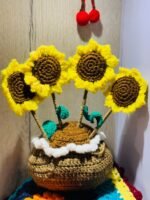 Handmade Crochet Sunflower Decoration - Image 2