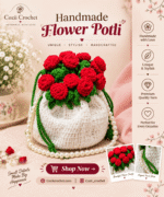 Handcrafted Crochet Flower Potli