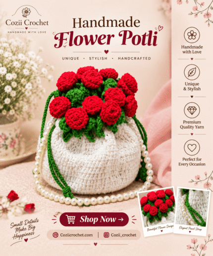 Handcrafted Crochet Flower Potli